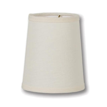 Chandelier Deep Drum Shade, 4(T) x 5(B) x 6(H), Eggshell Color 100% Linen