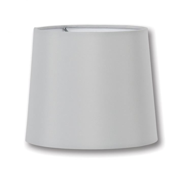 Retro Drum Lamp Shade, Dove Grey Color, Microfiber Chiffon, Nickel Plated Washer Fitter