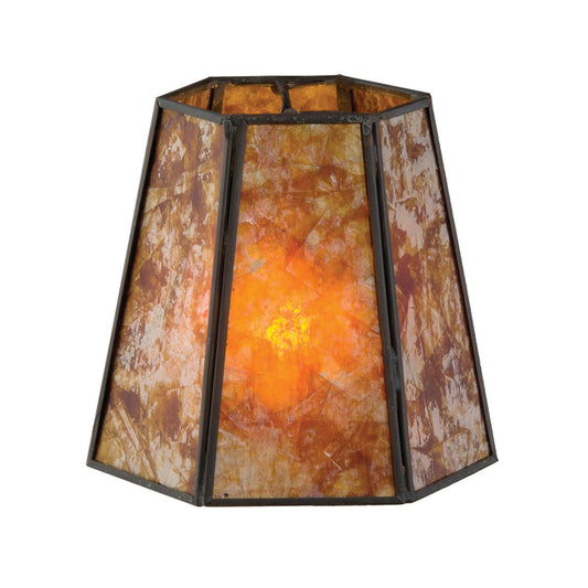 Mica Panel Mini Hexagon Shade, Torpedo Bulb Clip Fitter, Choice of Color