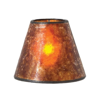 Antique Amber Finish, 3(T) x 6(B) x 5(H), Empire Style, Mica Chandelier Lamp Shade