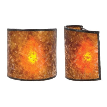 Antique Amber, 4.25 x 2.25(T), 4.25 x 2.25(B), 4.5(H), Mica Shield Style Chandelier or Sconce Lamp Shade