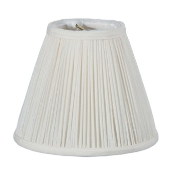 Off White Shantung Silk Pencil Pleat Empire Mini Shade