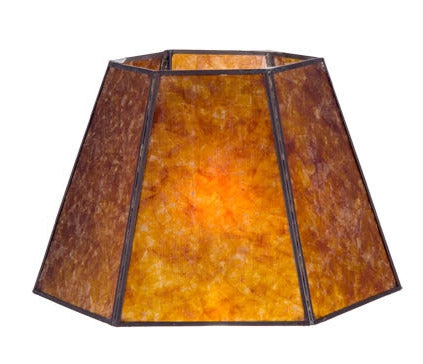 Antique Amber Mica Hexagon Lamp Shade