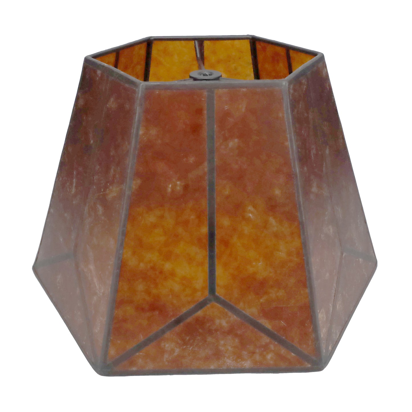 Amber Hexagon Style Mica Lampshade, 1/2" Recessed Washer Fitter