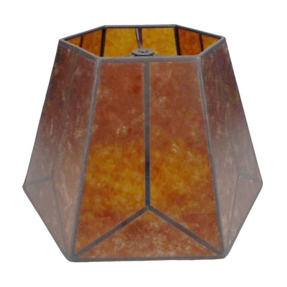 Amber Hexagon Style Mica Lampshade, 1/2" Recessed Washer Fitter