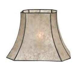 The ReBorn House Parchment Mica Cut Corner Rectangle Lampshade - in neutral