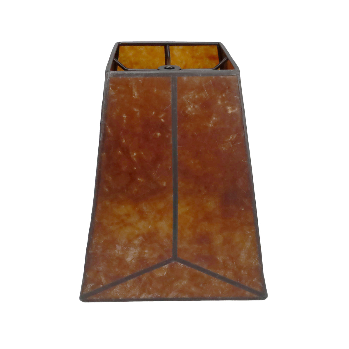 Amber Square Style Mica Lampshade, 1/2" Recessed Washer Fitter