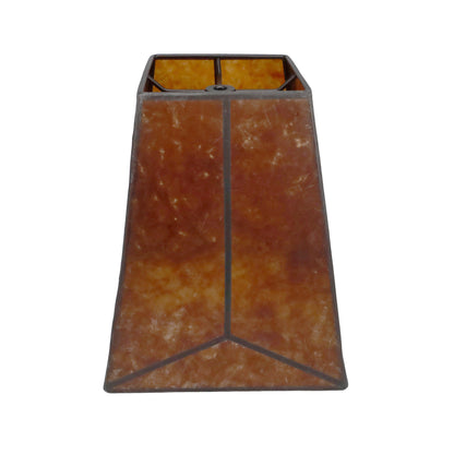 Amber Square Style Mica Lampshade, 1/2" Recessed Washer Fitter