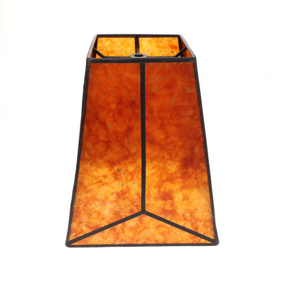 Amber Square Style Mica Lampshade, 1/2" Recessed Washer Fitter