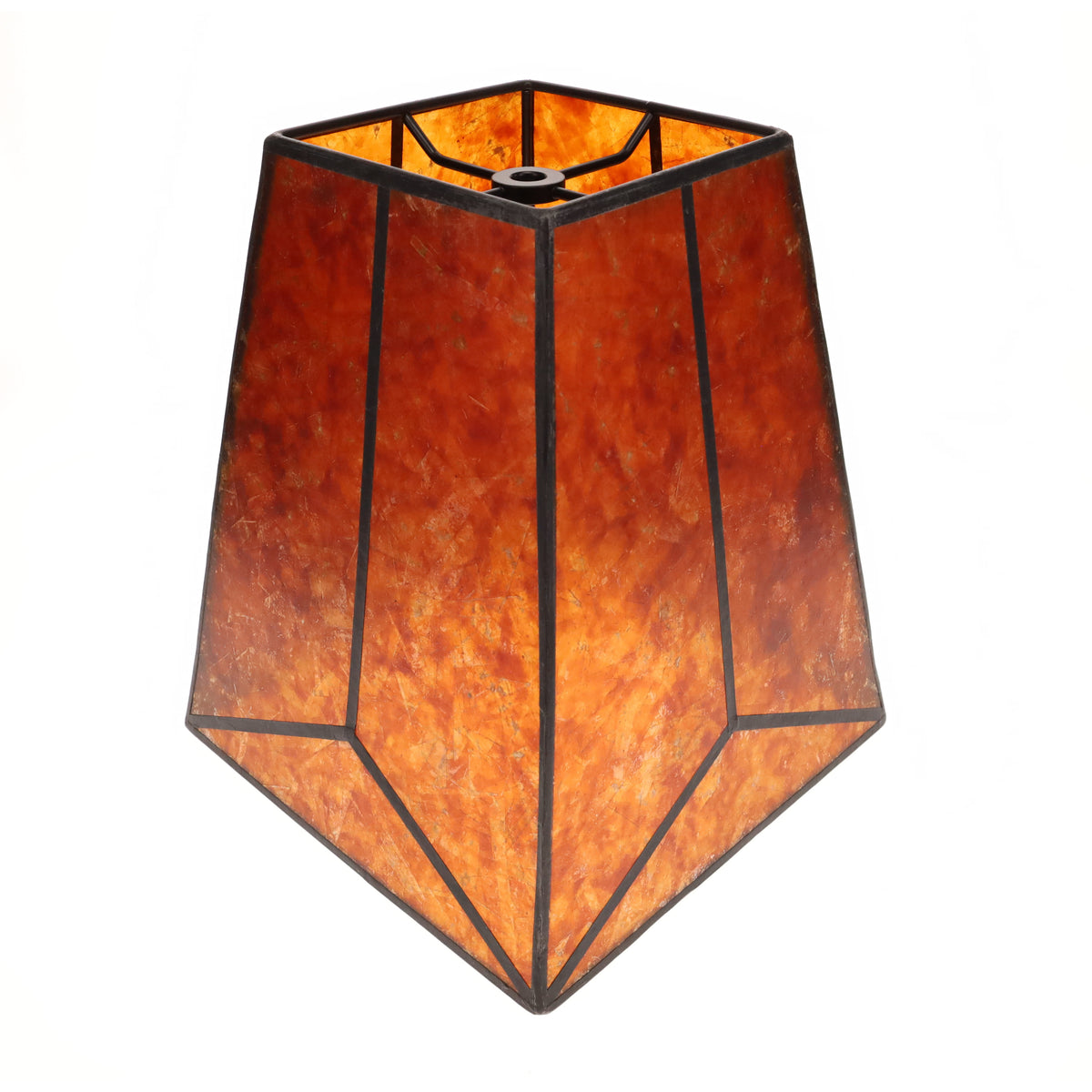 Amber Square Style Mica Lampshade, 1/2" Recessed Washer Fitter