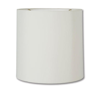 Deep Drum Hardback Lamp Shade, Ivory Color, Microfiber Chiffon Material, Brass Plated Washer Fitter, Choice of Size