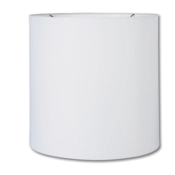 Deep Drum Hardback Lamp Shade, White Color Microfiber Chiffon Material, Nickel Plated Washer Fitter, Choice of Size