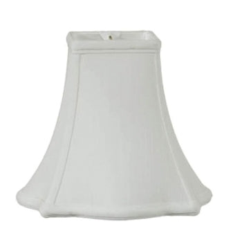 Off White Square Out Scallop Bell, Tissue Shantung