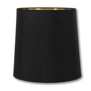 Tapered Deep Drum Lamp Shade, Black Color, Microfiber Chiffon Material w/Gold Foil Lining, Choice of Size