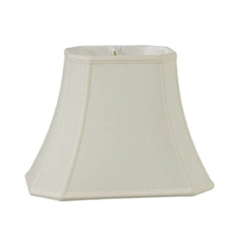 Cut Corner Rectangle Lamp Shade, Eggshell Color Tissue Shantung Material