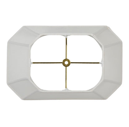 Cut Corner Rectangle Lamp Shade, Beige Color, Tissue Shantung Material, Choice of Size
