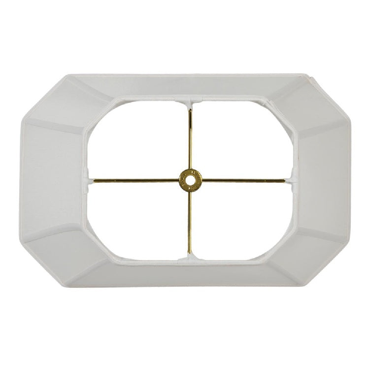 Cut Corner Rectangle Lamp Shade, Eggshell Color Tissue Shantung Material