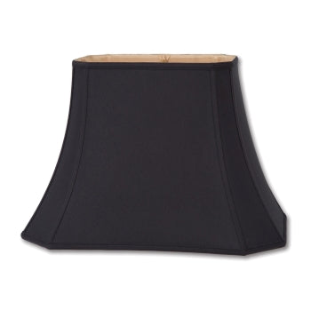 Cut Corner Rectangle Lamp Shade, Black Color, Tissue Shantung Material, Choice of Size