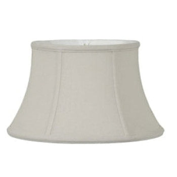 Light Beige Fine Linen Floor Lamp Shallow Drum Shade