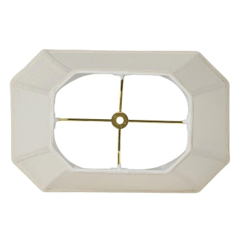 Cut Corner Rectangle Lamp Shades - Eggshell Color, 100% Fine Linen