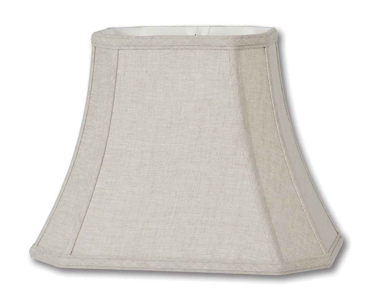 Cut Corner Rectangle Lamp Shades - Natural Color, 100% Fine Linen