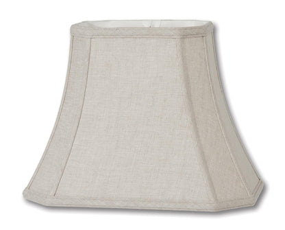 Cut Corner Rectangle Lamp Shades - Natural Color, 100% Fine Linen