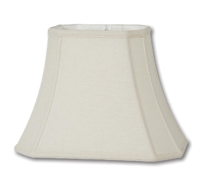 Cut Corner Rectangle Lamp Shades - Eggshell Color, 100% Fine Linen