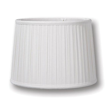 White Ivory Linen Drum Box Pleat Softback Shade, Choice of Size
