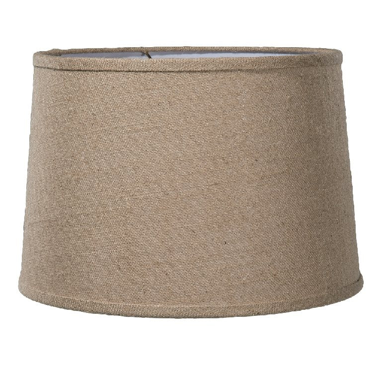 Almond Burlap Deep Drum Hardback Lampshade, Washer Fitter
