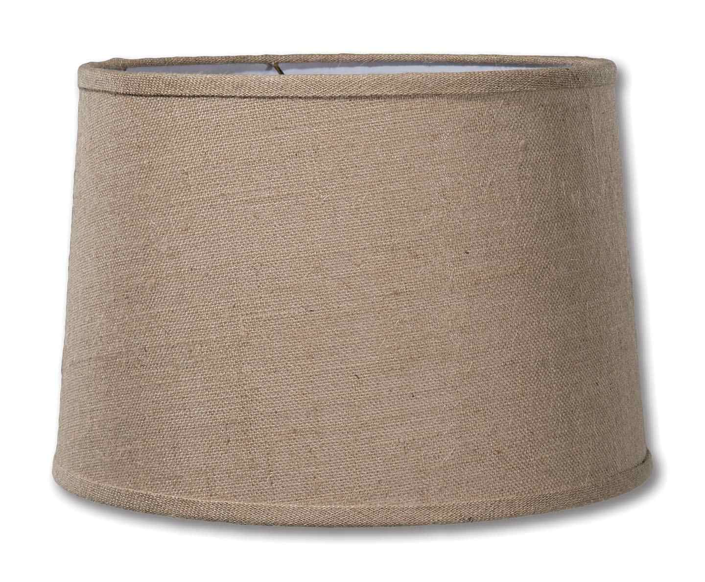 Almond Color Burlap Deep Drum Hardback Lampshade, Choice of Size