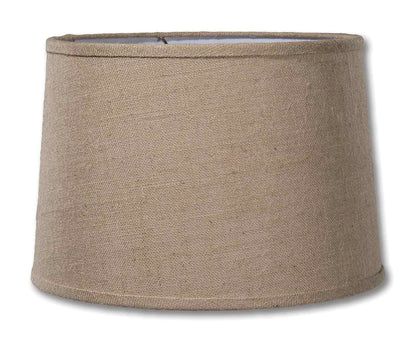 Almond Color Burlap Deep Drum Hardback Lampshade, Choice of Size