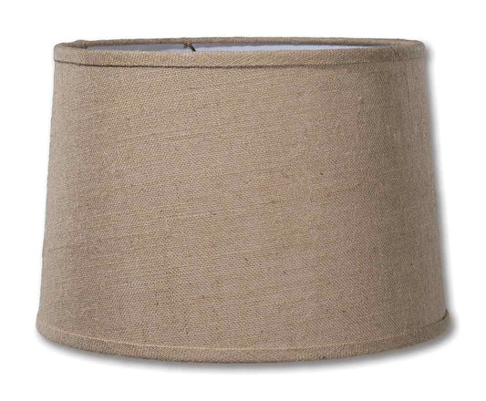 Almond Color Burlap Deep Drum Hardback Lampshade, Choice of Size