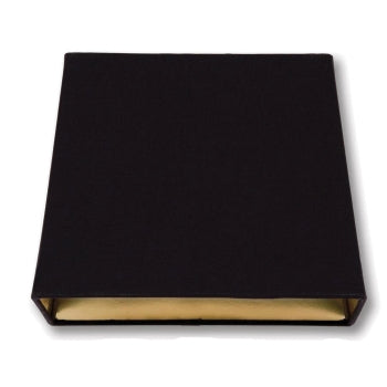 Tapered Retro Rectangle Hardback Shade, Black Color, 100% Fine Linen, Choice of Size