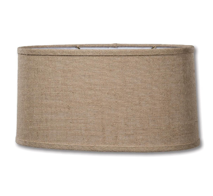 Almond Color Burlap Retro Oval Hardback