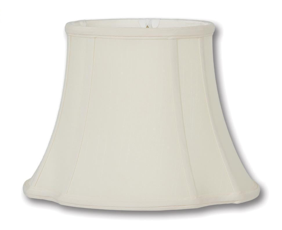 French Oval Lamp Shades, Eggshell Color Tissue Shantung Material, Choice of Size