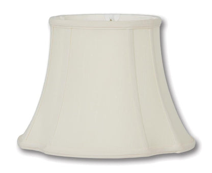 French Oval Lamp Shades, Eggshell Color Tissue Shantung Material, Choice of Size