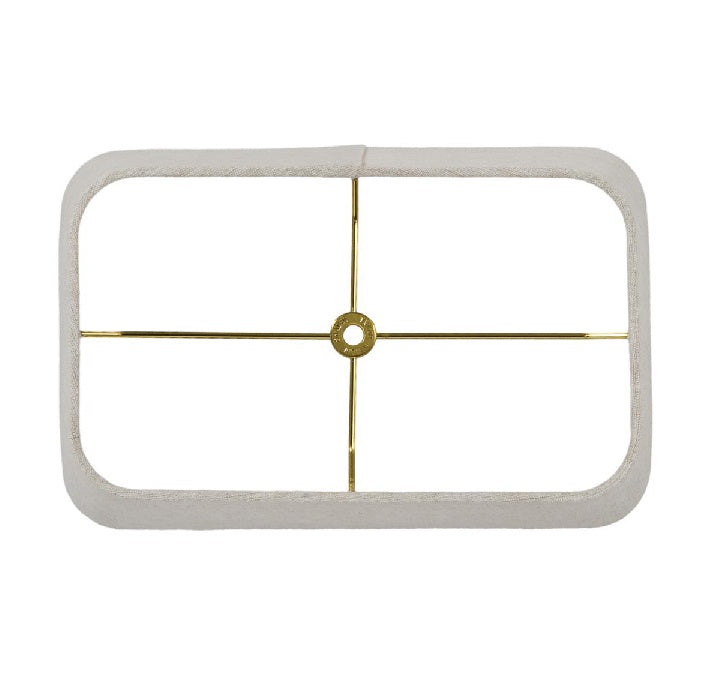 Round Corner Rectangle Hardback Shade, Off White Color 100% Fine Linen, Choice of Size