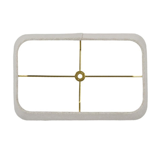 Round Corner Rectangle Hardback Shade, Off White Color 100% Fine Linen, Choice of Size
