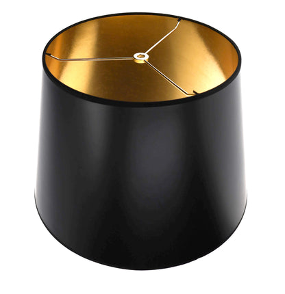 Black Paper Deep Drum Hardback Lampshade Gold Lined