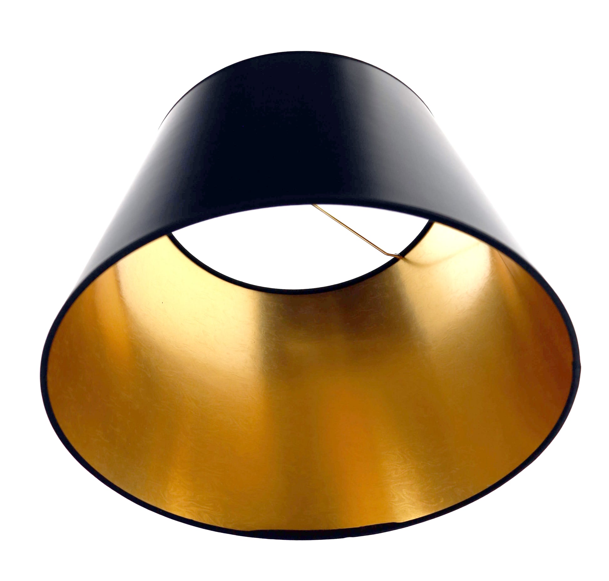 Black Paper Deep Drum Hardback Lampshade Gold Lined