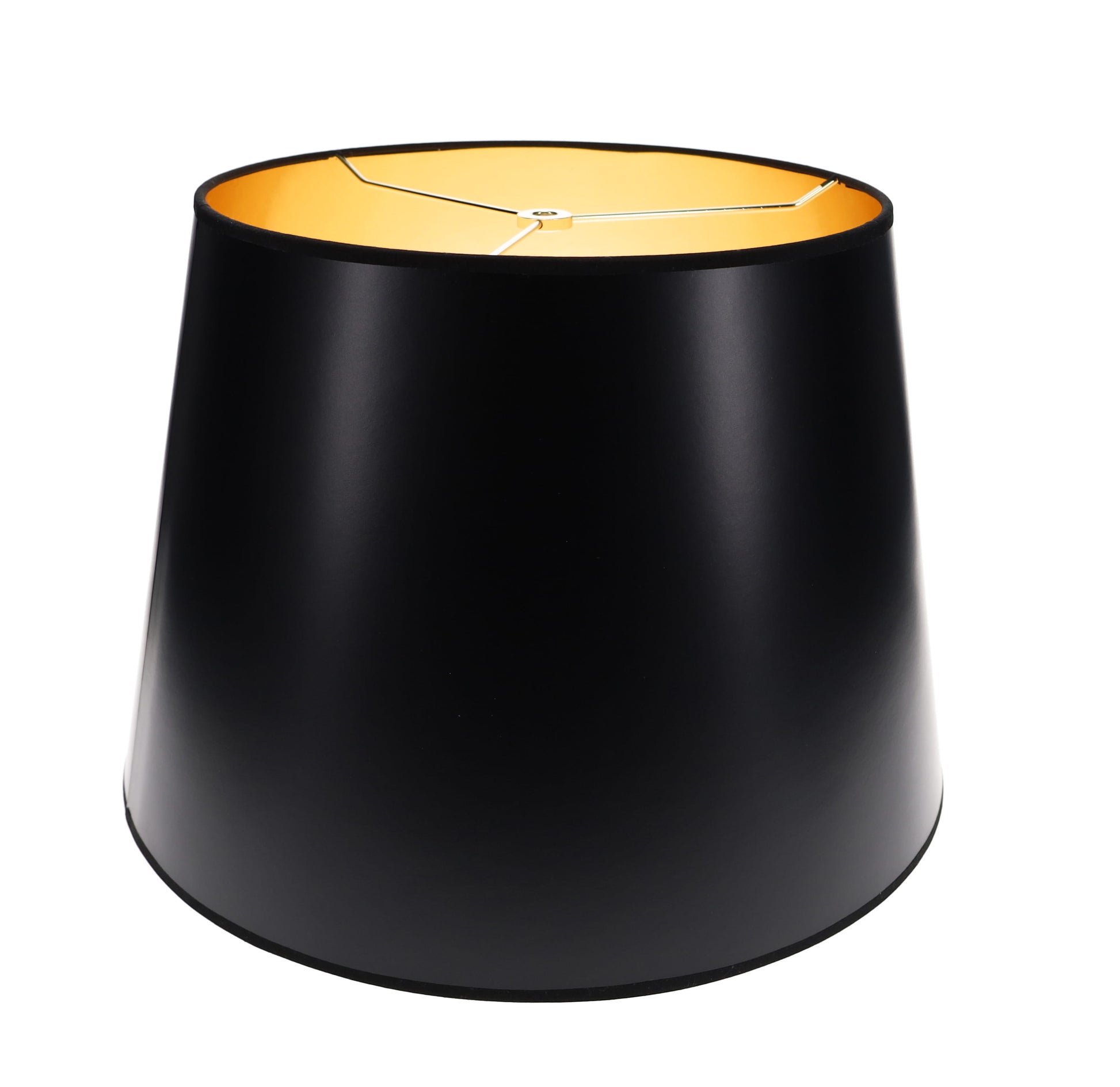 Black Paper Deep Drum Hardback Lampshade Gold Lined