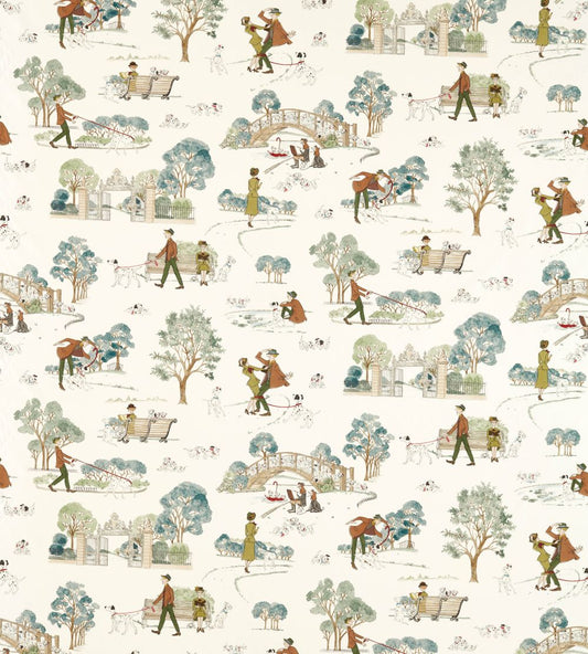 101 Dalmatians Fabric by Sanderson Breeze Blue
