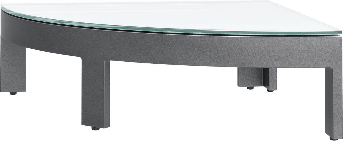Matisse Glass Top Cocktail Table Corner Round by JANUS et Cie in Graphite