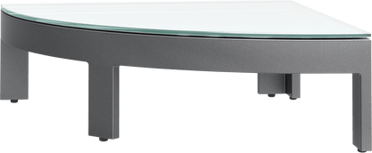 Matisse Glass Top Cocktail Table Corner Round by JANUS et Cie in Graphite