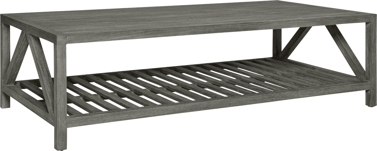 Arbor Grande Cocktail Table Rectangle 153 by JANUS et Cie in Weathered