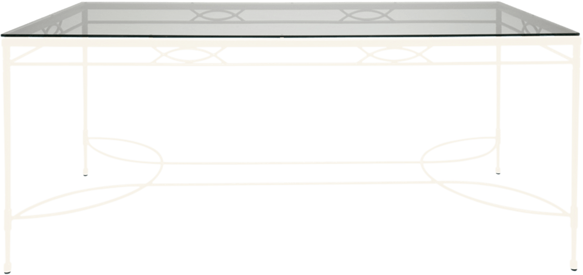 Amalfi Glass Top Dining Table Rectangle 183 by JANUS et Cie in Textured White Vermouth