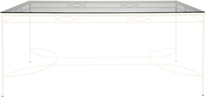 Amalfi Glass Top Dining Table Rectangle 183 by JANUS et Cie in Textured White Vermouth