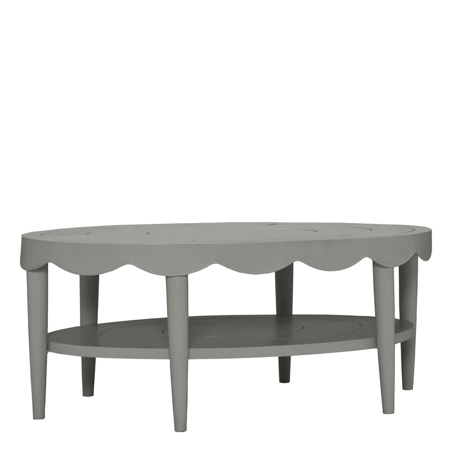 Sash Cocktail Table Oval 122 by JANUS et Cie in Chassis Silver