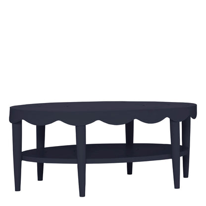 Sash Cocktail Table Oval 122 by JANUS et Cie in Delahaye Blue
