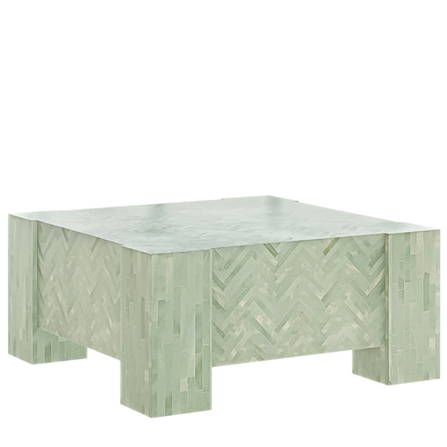 Sandira Cocktail Table Square 92 by JANUS et Cie in Beach Glass
